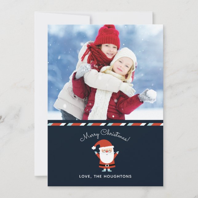 Carte photo de fêtes de fin d'année avec Père Noël (Devant)
