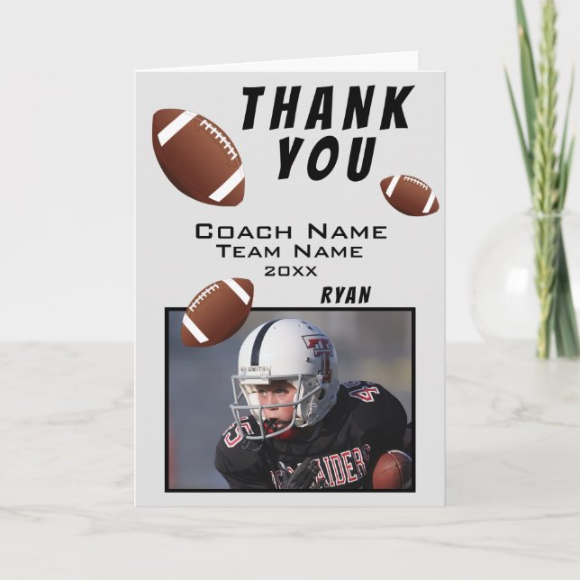 Carte Photo de Football Américain Merci Coach (Devant)