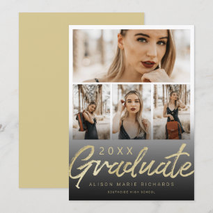 Carte photo de graduation de la brosse d'or ultra