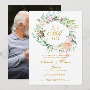 Carte photo de guirlande florale pour le 50e anniv