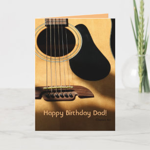 Carte Photo de guitare acoustique, Joyeux papa d'anniver