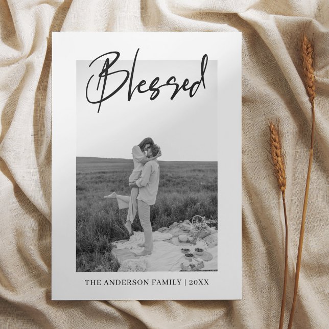 Carte Photo de la famille bon thanksgiving | Béni (Créateur téléchargé)