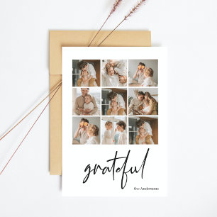 Carte Photo de la famille Collage   Grateful & Nom de fa
