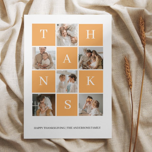 Carte Photo de la famille Collage | Jour du Bon thanksgi (Créateur téléchargé)
