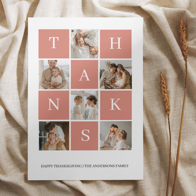Carte Photo de la famille Collage | Jour du Bon thanksgi (Créateur téléchargé)