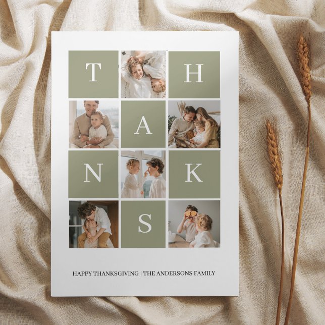 Carte Photo de la famille Collage | Jour du Bon thanksgi (Créateur téléchargé)