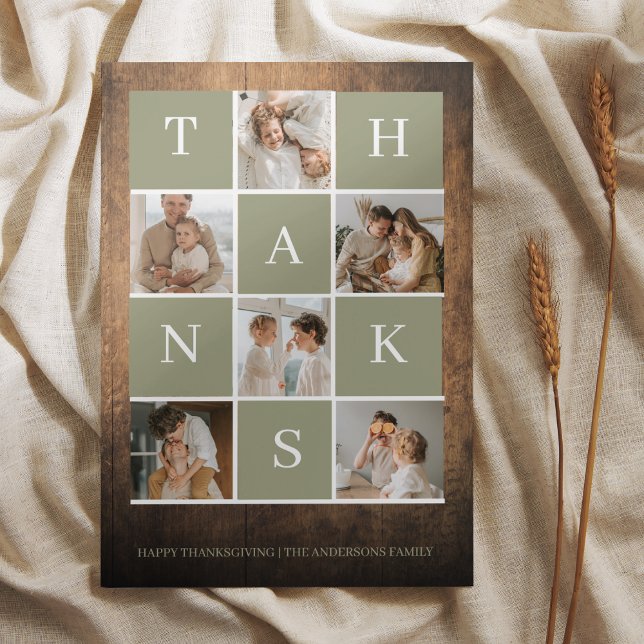 Carte Photo de la famille Collage | Jour du Bon thanksgi (Créateur téléchargé)