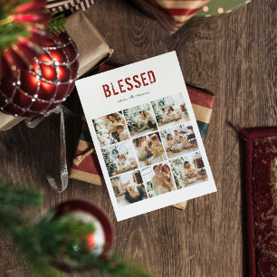 Carte Photo de la famille Collage Joyeux Fêtes BÉNÉFIC