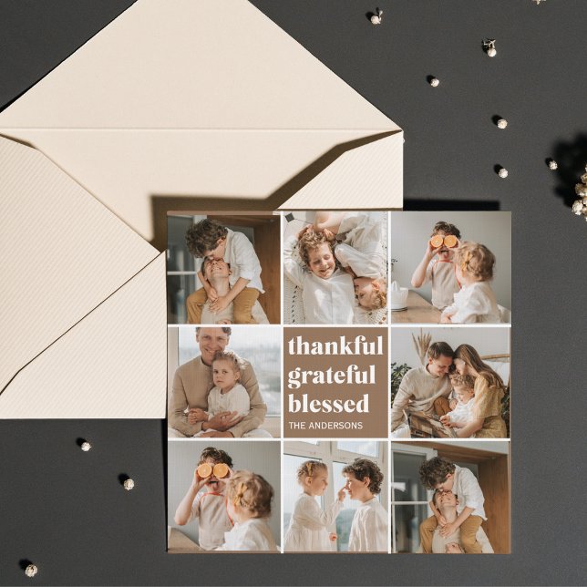 Carte Photo de la famille Collage | Remerciements bénis (Créateur téléchargé)