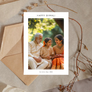 Carte photo de la famille moderne Happy Dewali