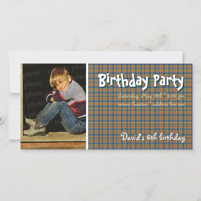 Carte Photo de la fête d'anniversaire de David | Scottis (Devant)