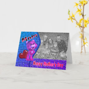 Carte photo de la Fête des Mères de l'Ours Rose mi