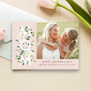 Carte photo de la fête des mères Floral Mom