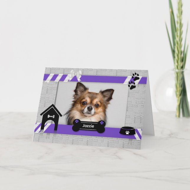 Carte photo de la fête des mères violet du chien (Devant)