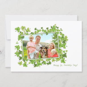 Carte photo de la Saint-Patrick, cadre Shamrock