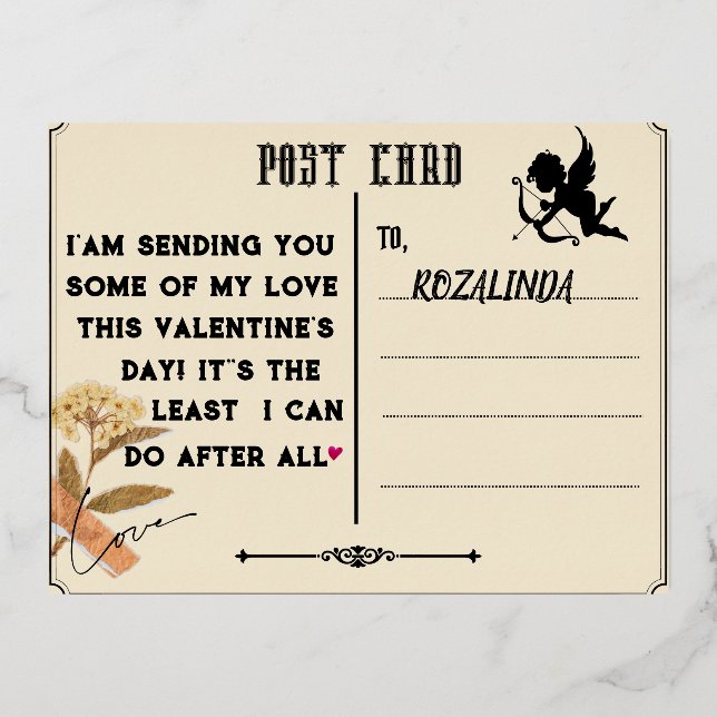 carte photo de la Saint-Valentin (Recto)