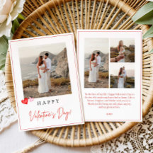 Carte photo de la Saint-Valentin, cœurs rouges ros