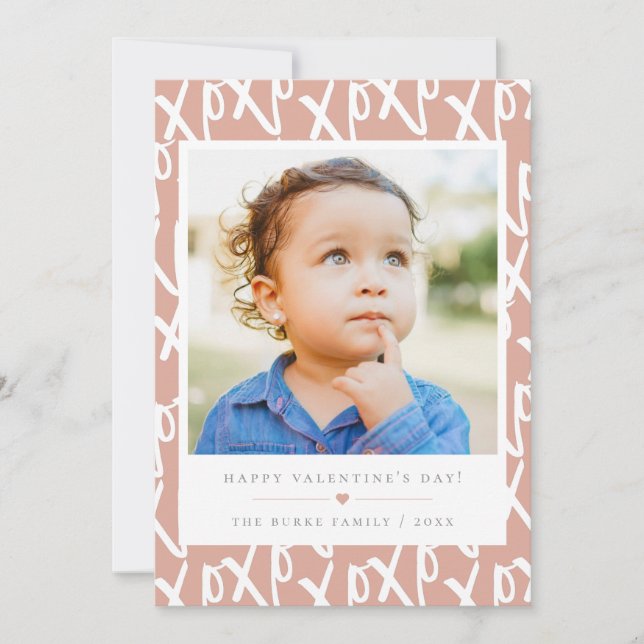 Carte Photo de la Saint-Valentin moderne XOXO (Devant)