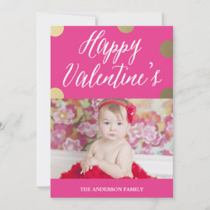 Carte photo de la Saint-Valentin Or pois à pois
