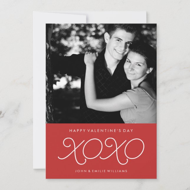 Carte photo de la Saint Valentin Red XOXO (Devant)