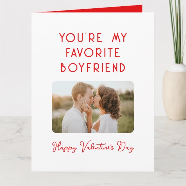 Carte Photo de la Saint-Valentin Tu es mon petit ami pré (Devant)