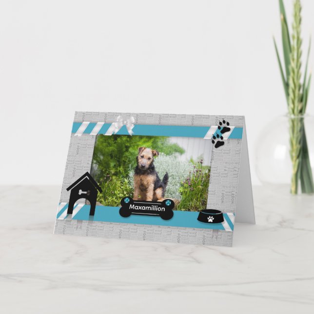 Carte photo de l'anniversaire du chien Blue and Black Pe (Devant)