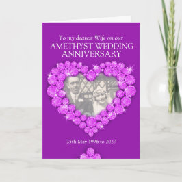 Carte photo de l'anniversaire du mariage Amethyst