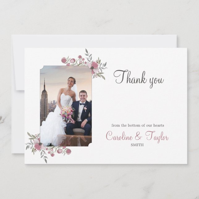 Carte photo de l'Merci en fleurs de ranch (Devant)