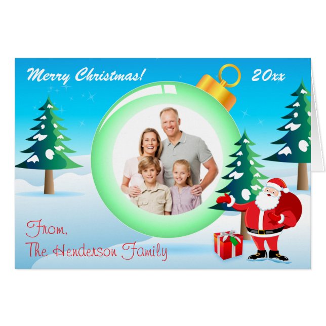 Carte photo de l'ornement de Noël personnalisé 2 (Devant horizontal)