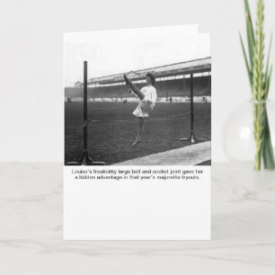 Carte Photo de Louise faisant un high-kick absurde