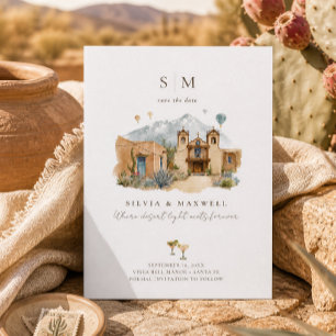 Carte Photo de mariage de la mission du désert - Save th