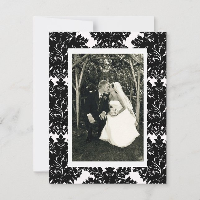 Carte photo de Merci Damask personnalisable (Devant)