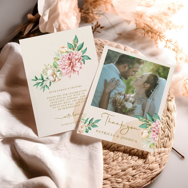Carte photo de Merci de Mariage de l'Hydrangea (Créateur téléchargé)