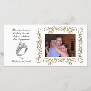 Carte photo de Merci de partie de fiançailles