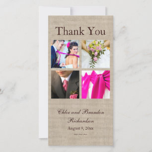 Carte photo de Merci de recouvrement Burlap