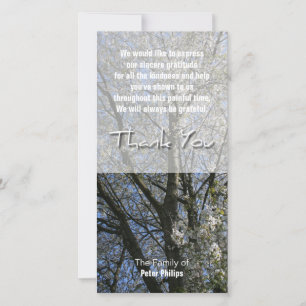 Carte photo de Merci de sympathie de fleurs de