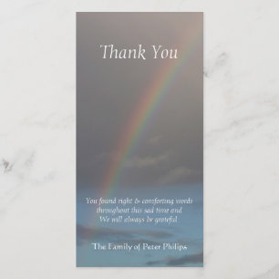 Carte photo de Merci de sympathie de l'arc-en-ciel