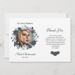 Carte photo de Merci funéraire floral