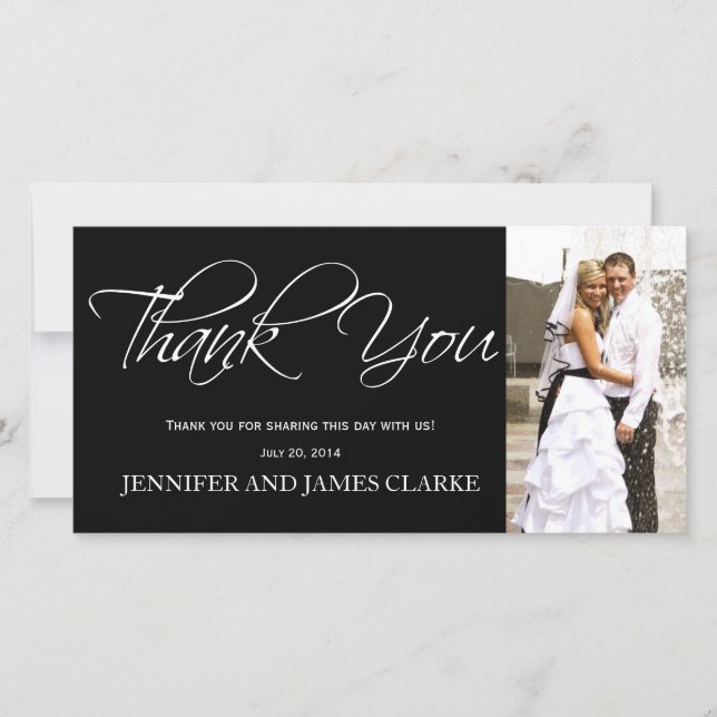 Carte photo de Merci noir blanc (Devant)