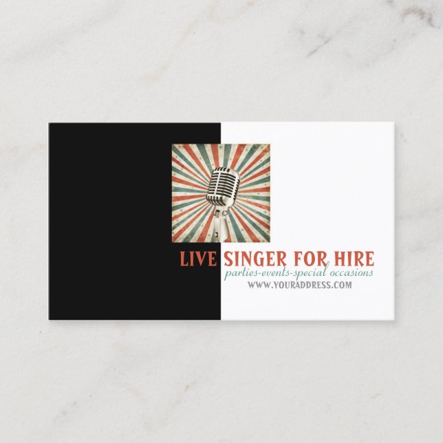 Carte photo de microphone de location de chanteur (Devant)