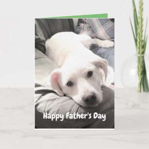Carte Photo de mignon Chien Chien avec Papa Drôle