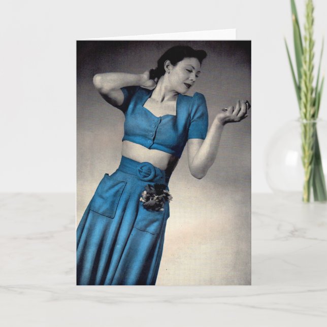 Carte photo de mode des années 1940 style midriff nu (Devant)