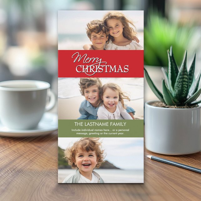 Carte photo de Noël - 3 photos (Custom Holiday Photo card - Can be used for any event)