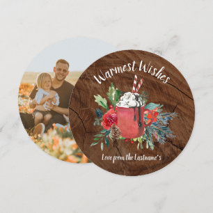Carte photo de Noël au cacao chaud