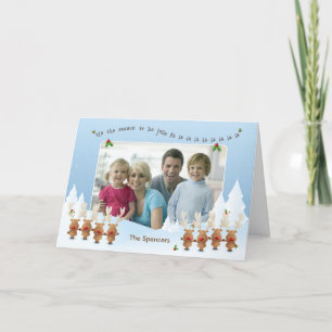 Carte photo de Noël avec rennes chantant