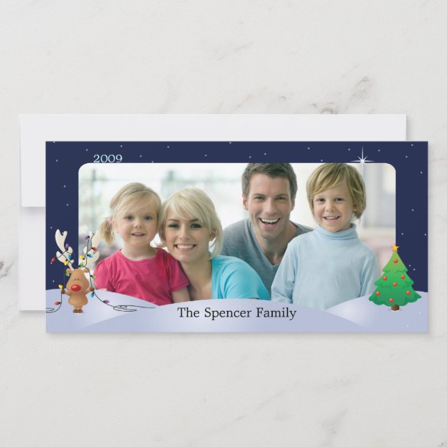 Carte photo de Noël avec Rudolph (Devant)