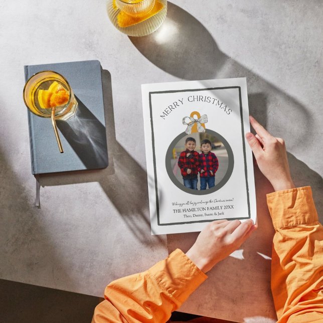 Carte photo de Noël Black Bow Coquette (Créateur téléchargé)