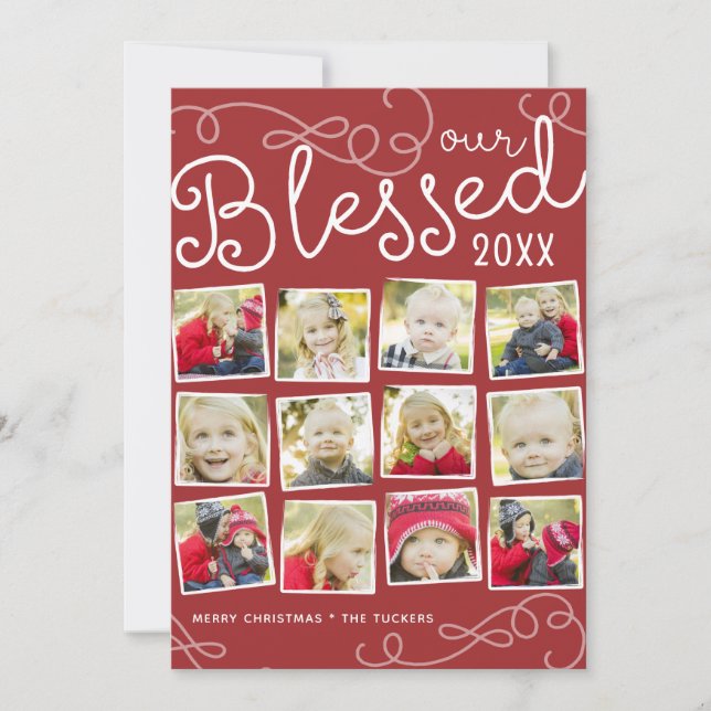 Carte photo de Noël Collage de l'année bénie en ro (Devant)
