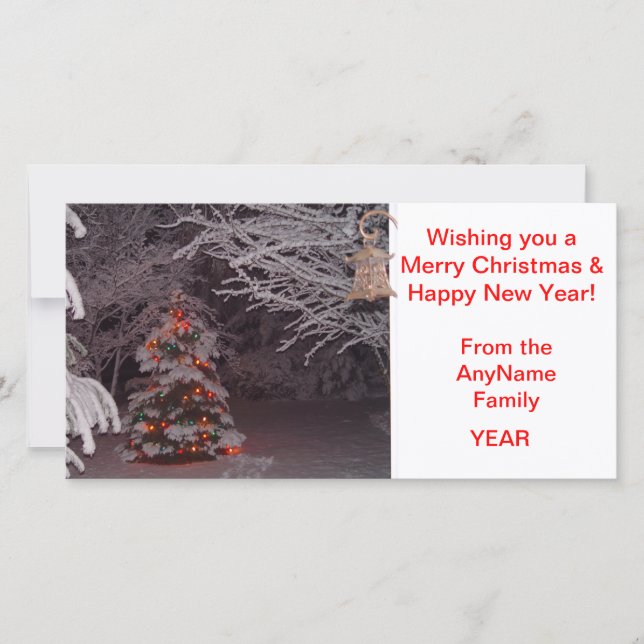 Carte photo de Noël couvert de neige (Devant)