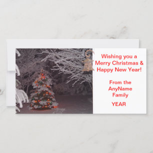 Carte photo de Noël couvert de neige